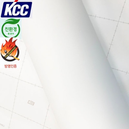 KCC단색인테리어필름(SM-951방염)무광 화이트(매끈)122X100