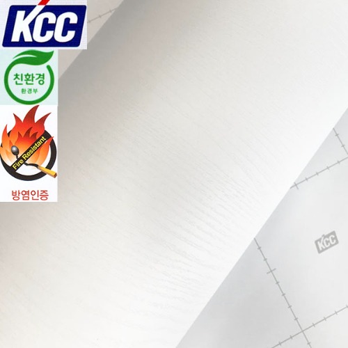 KCC무늬목단색인테리어필름(KP-554방염)화이트 122X100